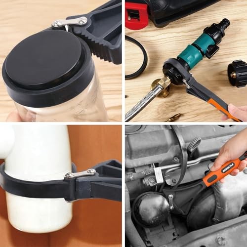 2-Piece Strap Wrench Set, Adjustable Rubber Oil Filter Wrench Max Orange gallery