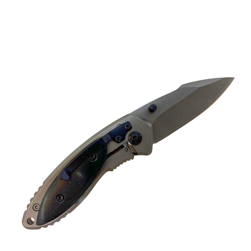 Folding Utility Pocket Knife With Lock blade Titanium plated gallery