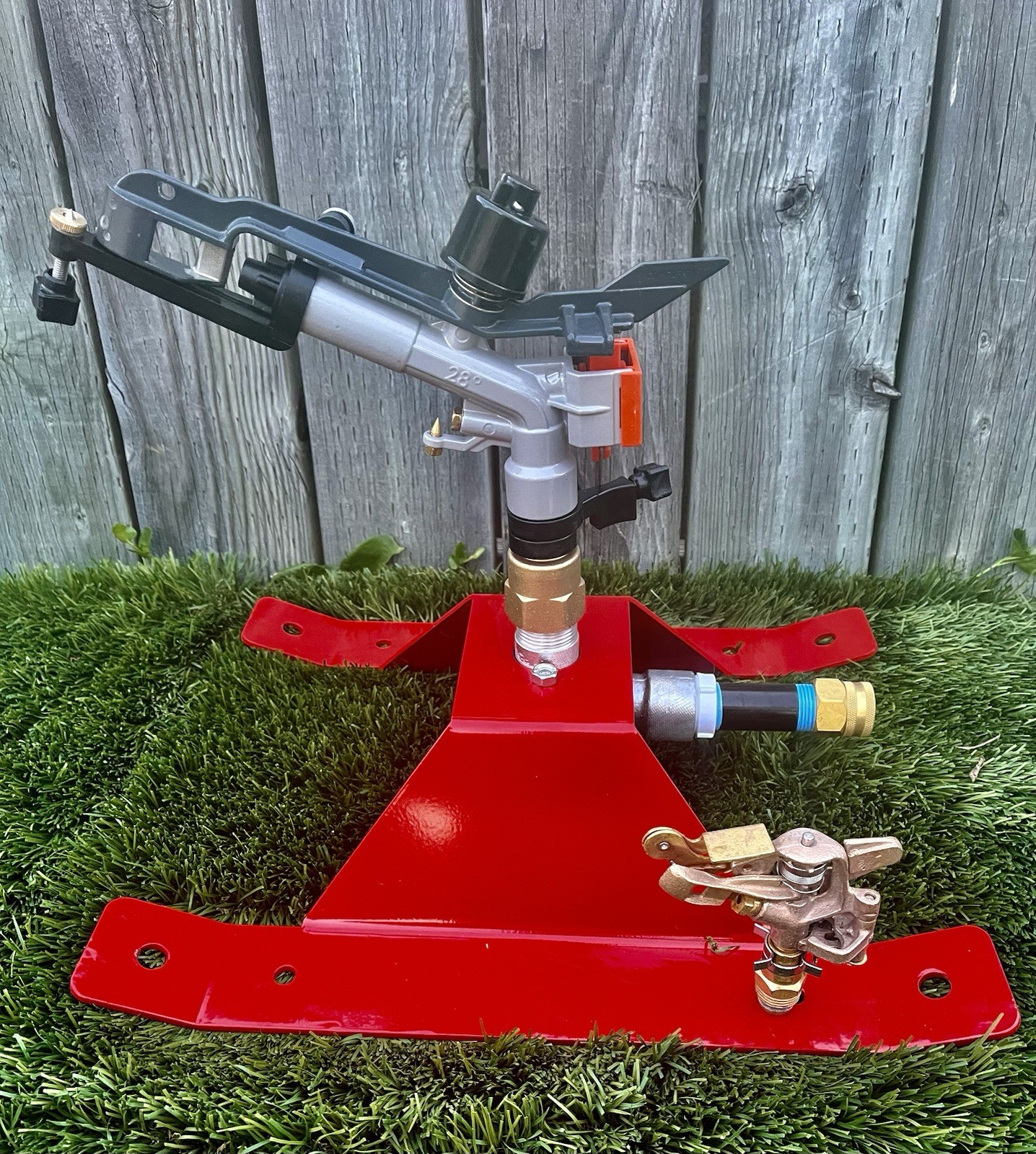BIG RED SUPER SLED & ATOM 23 IMPACT SPRINKLER PASTURE- ARENA-TURF 120 FEET! gallery