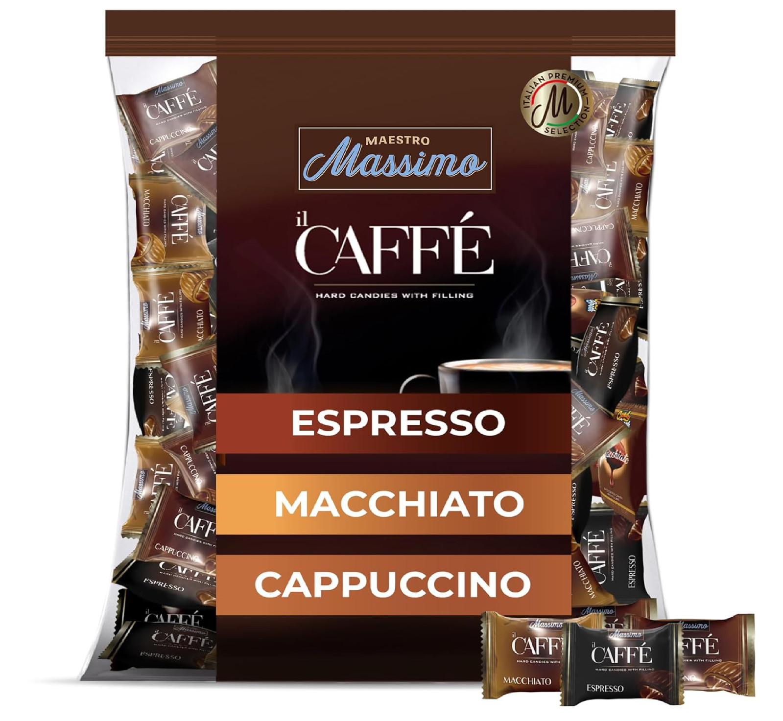 Maestro Massimo Assorted Coffee Candy - Individually Wrapped 7.05 oz Bag, 3mg Ca gallery