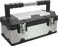 19″ Stainless Steel &Plastic Portable Storage Tool Box Organizer with Metal Lock