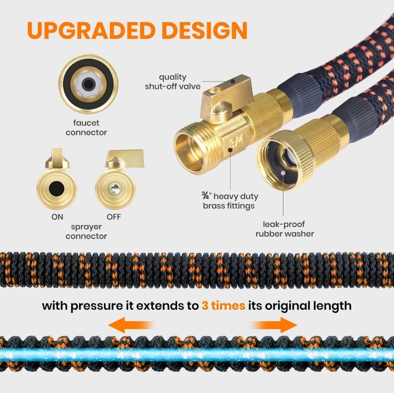 Durable Leak Proof Expandable Flexible Garden Water Hose 25/50/75/100/150ft gallery
