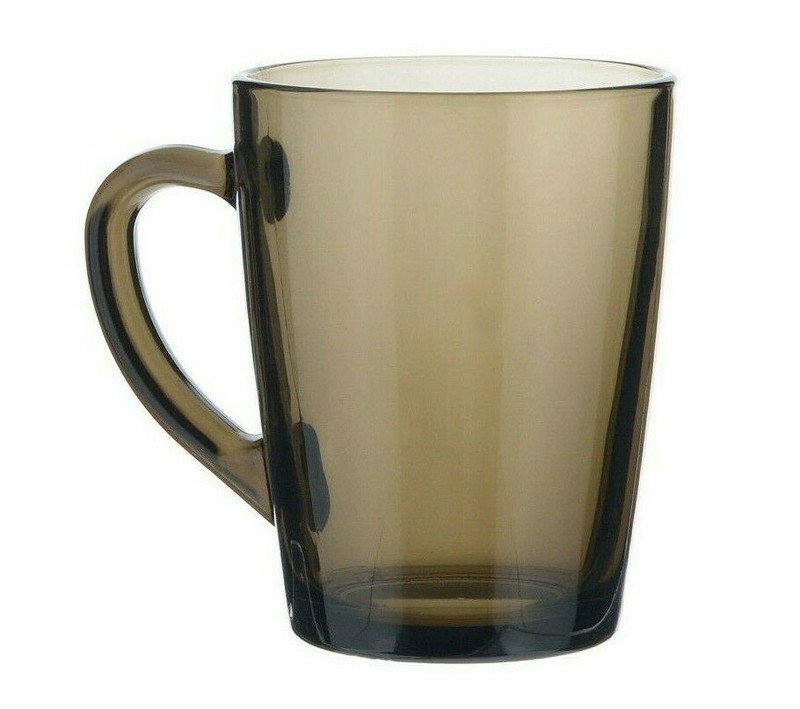 Luminarc Eclipse Brown Glass Mug Set Tempered Glass Mug Coffee Cup Teacup 2x10oz gallery