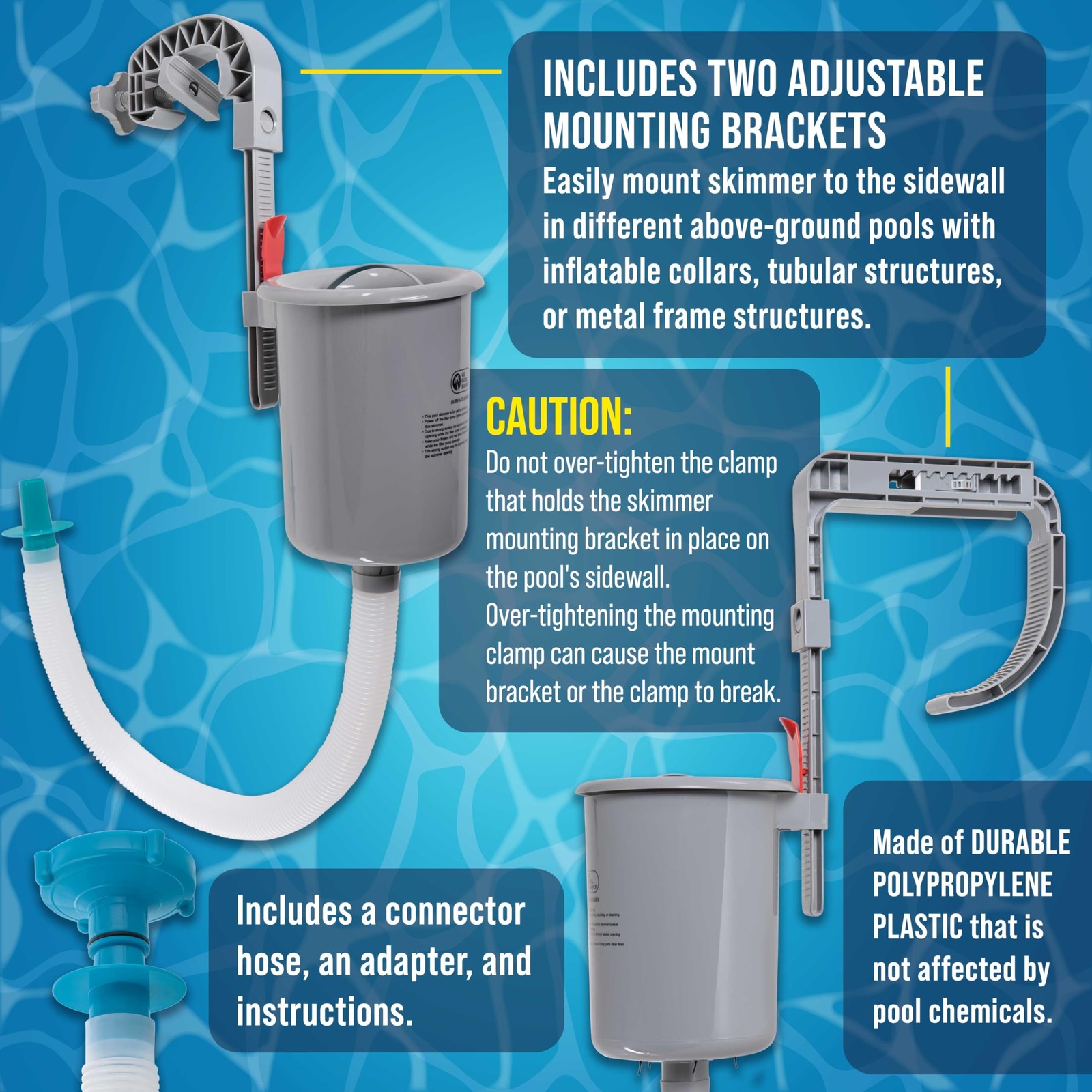 Above Ground Pool Skimmer U.S. Supply Floating Surface Accessories Clean Debris gallery