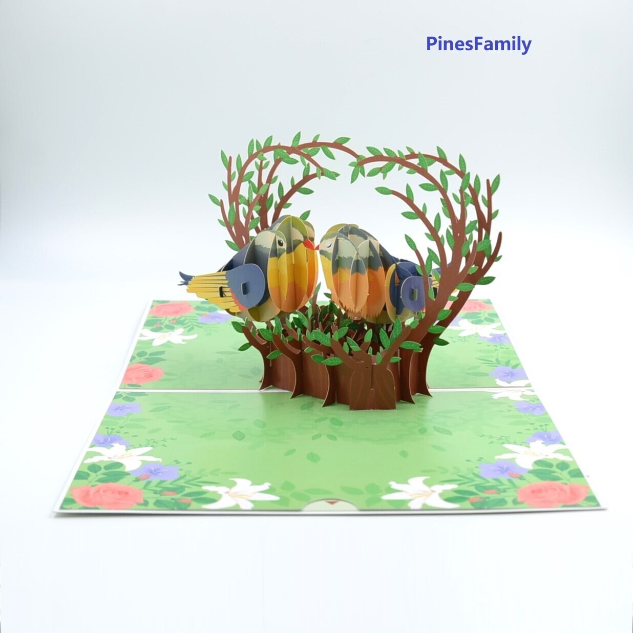 C05-Beautiful 3D Pop-Up Card: Romantic Love Birds in Nest - all occasions gallery