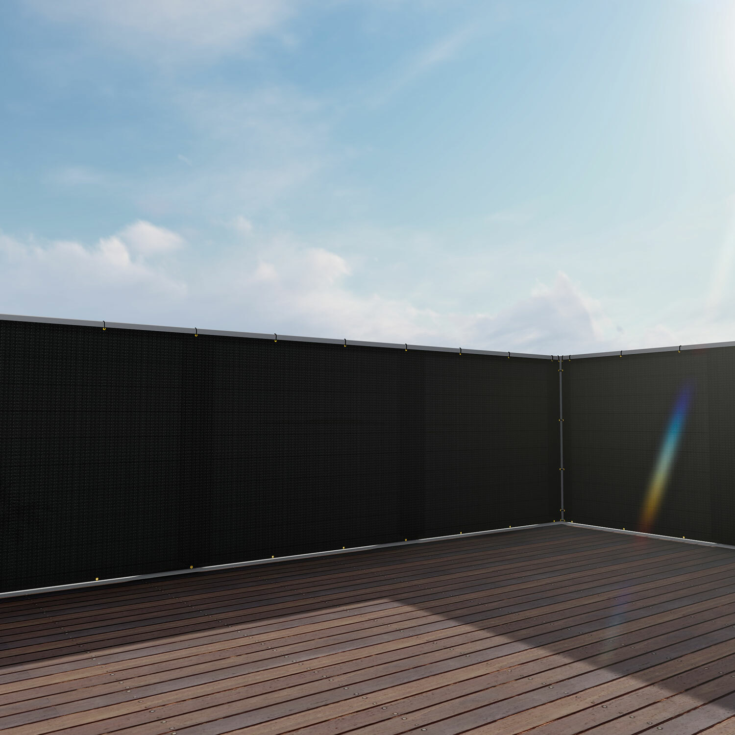 Custom 3 Ft Tall BLack Privacy Fence Deck Mesh Balcony Railing Shade 1-150 ft gallery