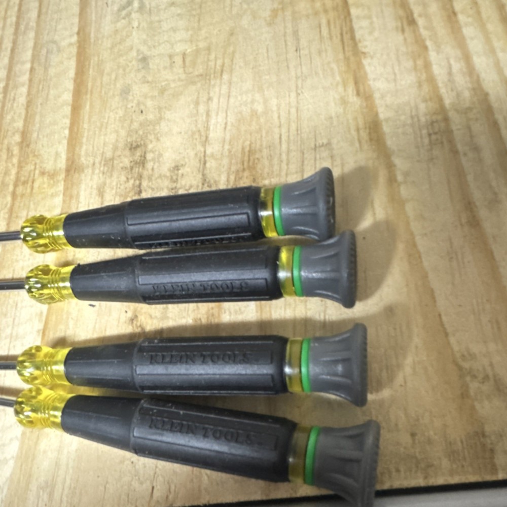 Klein Tools Precision 4-Piece Screwdriver Set Steel Black Yellow Green Gray