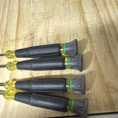 Klein Tools Precision 4-Piece Screwdriver Set Steel Black Yellow Green Gray