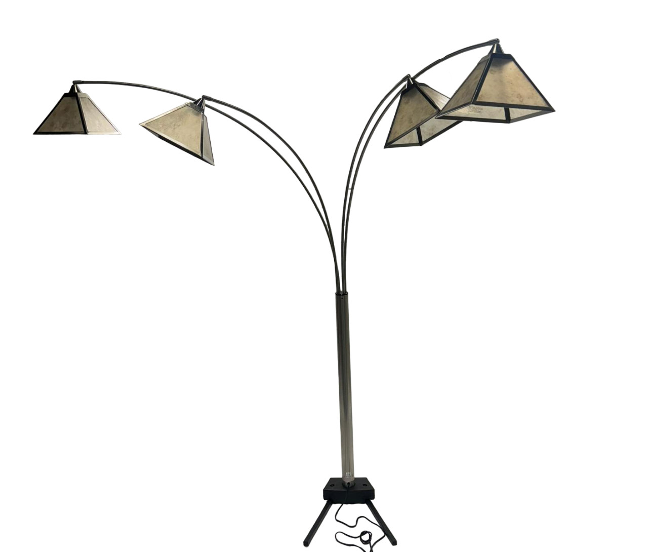 Limelight 75 in Pyramid Shade 4-Light and Arm Freestanding Arc Floor Lamp,Black gallery