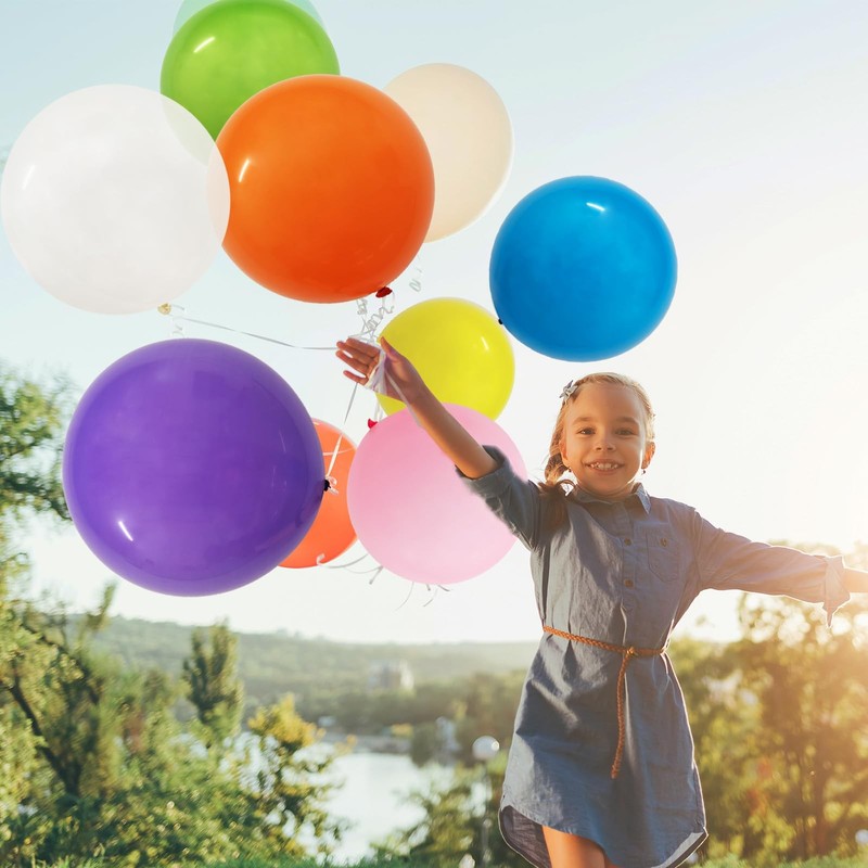 36 Inch Large Balloon, Assorted Colors Big Balloons 8 Pcs Helium Giant Latex ... gallery