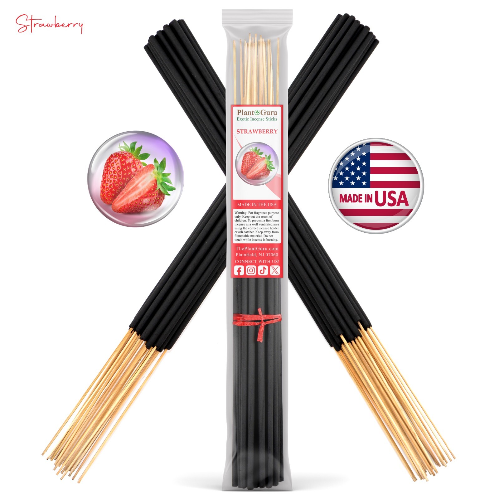 STRAWBERRY Incense Sticks 19" Jumbo Extra Large Bulk Handmade Hand Dipped gallery