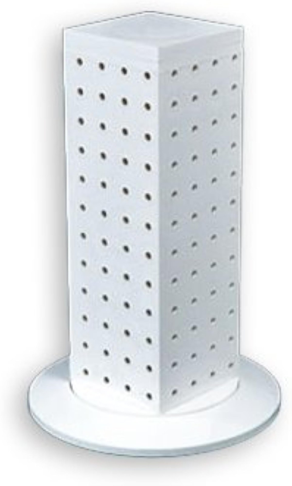Azar Displays 700220-WHT Pegboard 4-Sided Revolving Counter Display, White Solid gallery