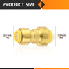 EFIELD (2 to100 Pack) 1/2"Push Fit×3/8"Reducing Coupling Brass Fitting Lead Free gallery