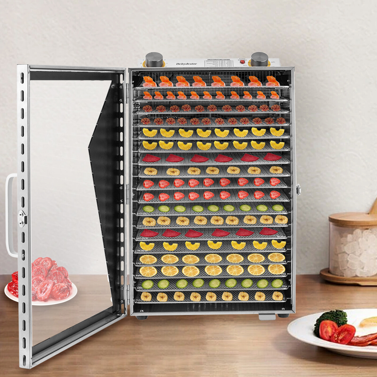 18 Trays Food Dehydrator Machine 304 Stainless Steel Adjustable Temp & Timer gallery