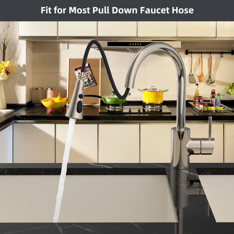 Kitchen Faucet Spray Head 3-Mode Pull Down Out Nozzle Sprayer Replacement Parts gallery