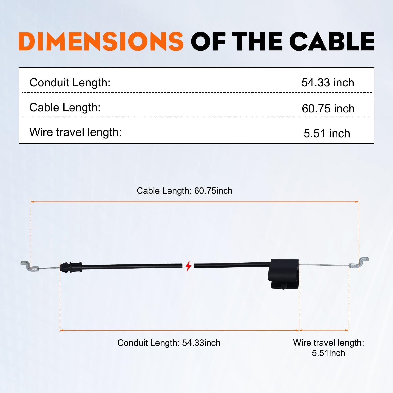 Control Cable 61.5 Inch Throttle Wire Fits Craftsman Poulan Husqvarna Lawn Mower gallery