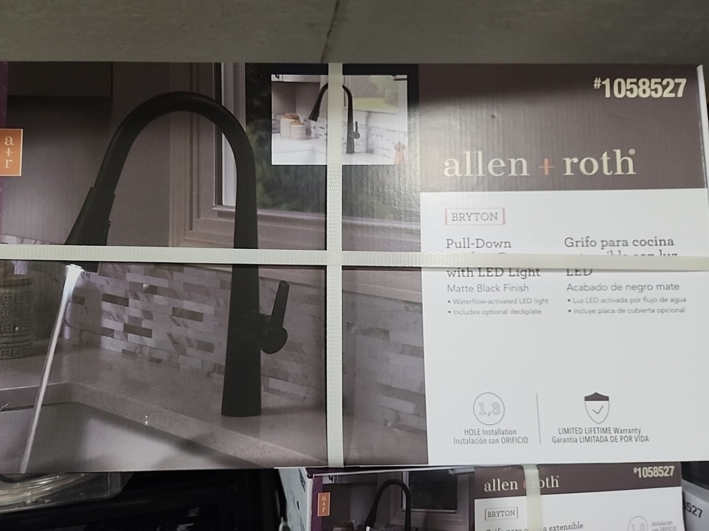 Allen + Roth Bryton Matte Black Single Handle Pull-down Kitchen Faucet with LED gallery