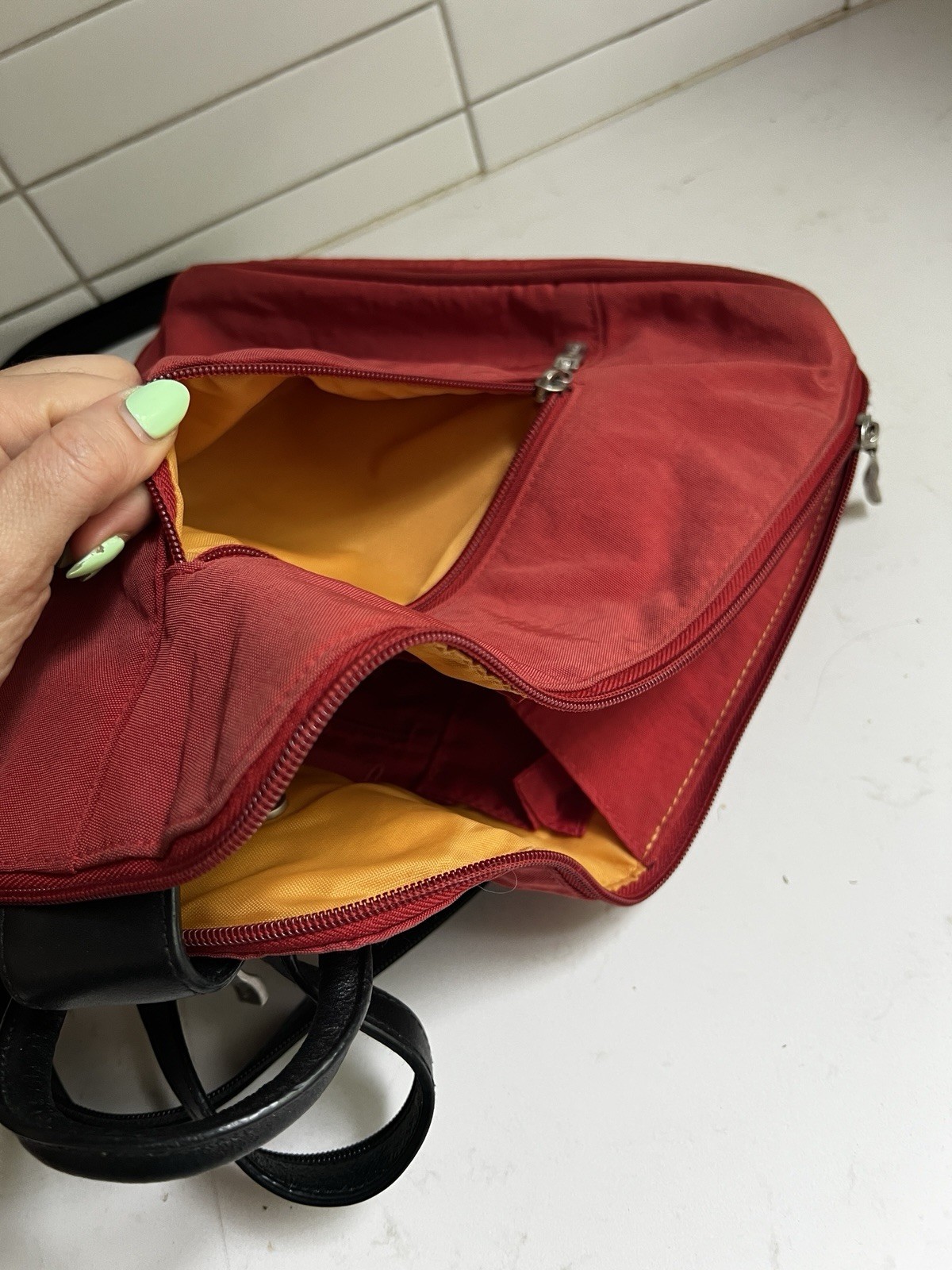 Baggallini Metro Convertible Backpack Nylon Rusty Red 2