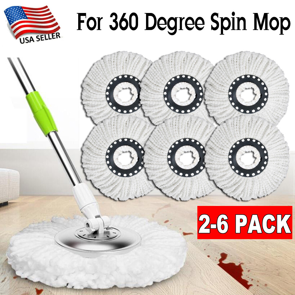 2-6 Pack Replacement Microfiber Mop Head Refill For Spin Mop 360° Easy Cleaning gallery