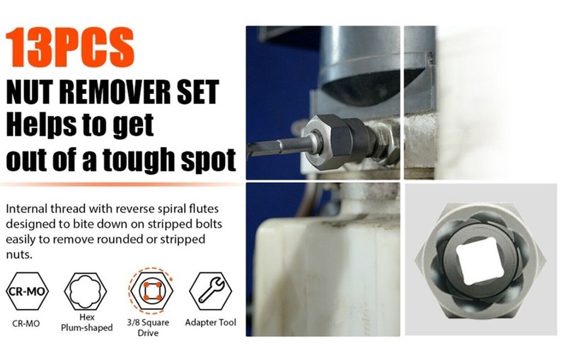 26pc Screws Bolt Extractor Set W/Reverse Drill Bit Kit Lug Nut Extraction EZ Out gallery