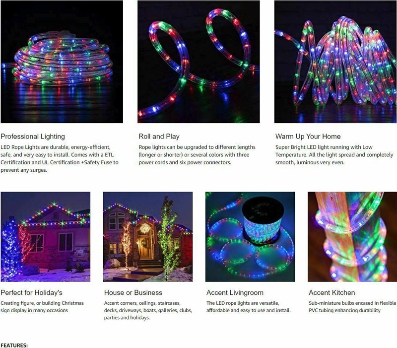 Assorted Sizes Multi-RGB LED Rope Lighting Thick Indoor Outdoor Christmas Tree gallery