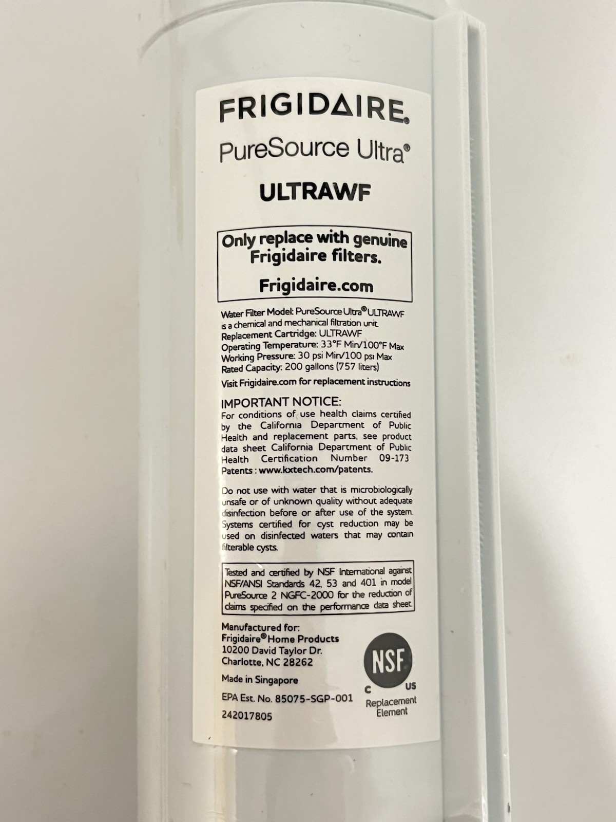 Frigidaire PureSource ULTRAWF Refrigerator Water Filter Brand New without box gallery