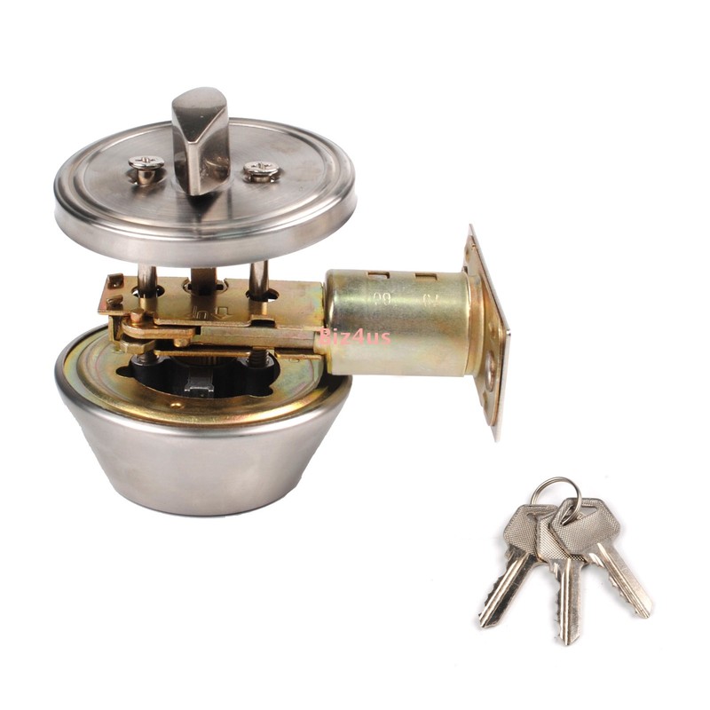 Single Sided Deadbolt Lock Entry Keyed Cylinder 3 Keys Exterior Door Satin Brass gallery