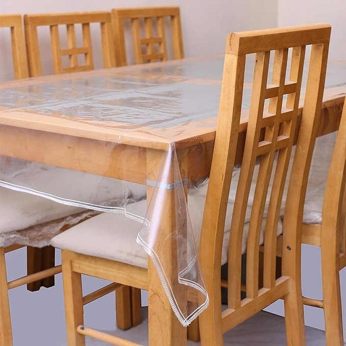 1 Clear Transparent PVC Tablecloth Table Protector Waterproof Covering 60X90 gallery