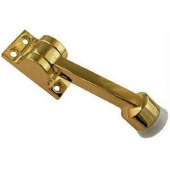 New SOLID BRASS Polished Brass Kickdown Hinged Door Stop, Hickory PBH0223-PB