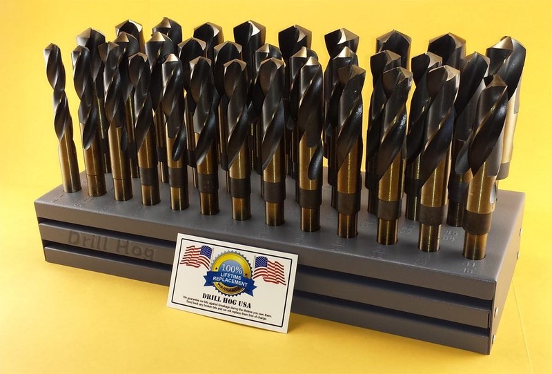 Drill Hog® Silver & Deming Drill Bit Set M7 Index 33 Pc 1/2~1" Lifetime Warranty gallery