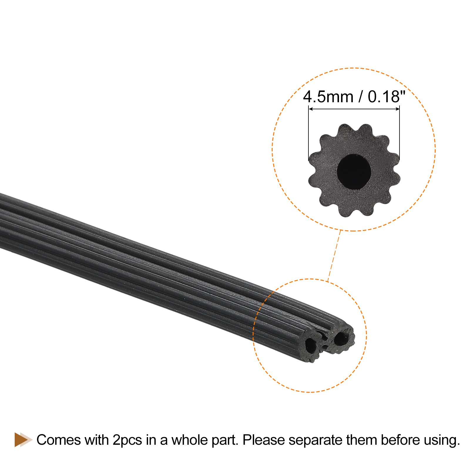 Screen Spline, 5M/16.4Ft Rubber Window Sealing Strip, 4.5mm OD Black gallery