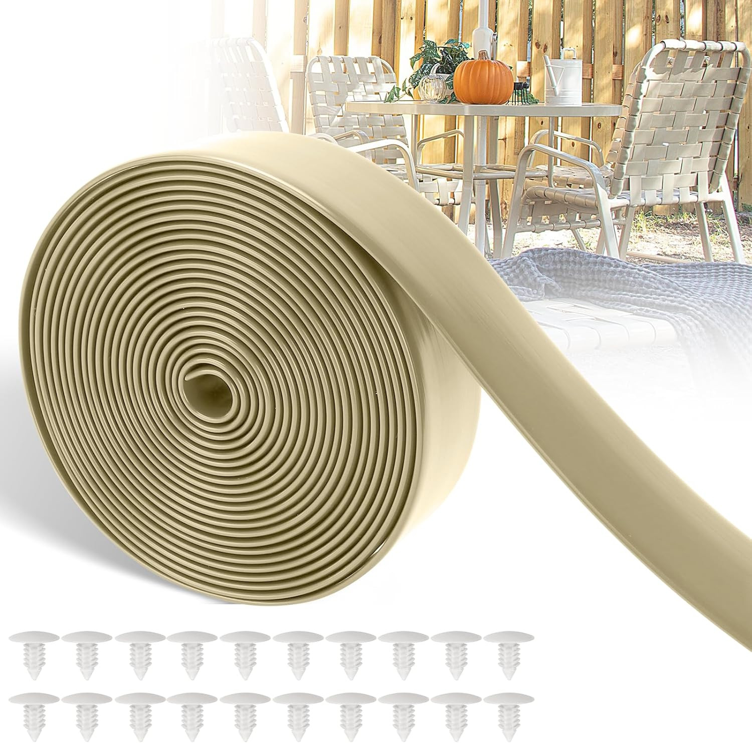 2" Wide 20Ft Long Vinyl Straps for Patio Chairs Repair DIY + 20 Rivets, Replacem gallery