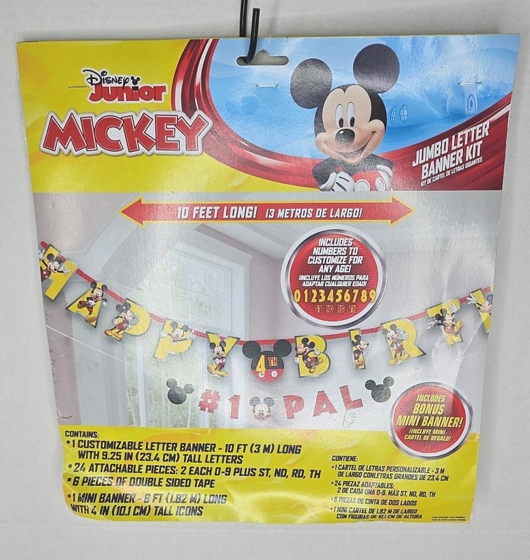 Disney Junior Mickey Mouse Jumbo Letter Banner Kit 10 Ft Yellow Birthday Decor gallery
