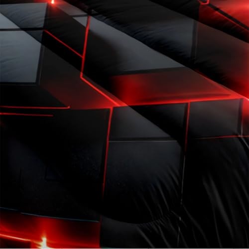 Red Black Geometric Comforter Set King Size King(104" x 90") Red-black Zzm1285 gallery