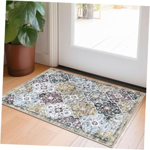 2x3 Small Area Rug, Moroccan Entryway Rugs 2' x 3' (Rectangular) Gold/Multi gallery