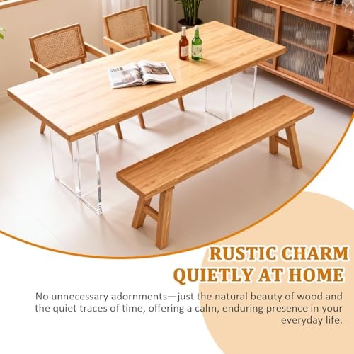Solid Wood Entryway Bench - 39.3" Rustic Farmhouse 39.3*10.2*17.7in/100*26*45cm gallery