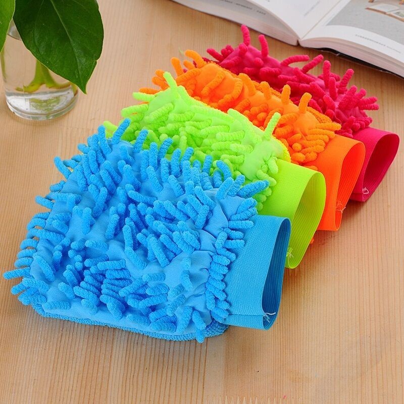 Double-sided chenille car wash gloves car cleaning gloves car cleaning tools gallery