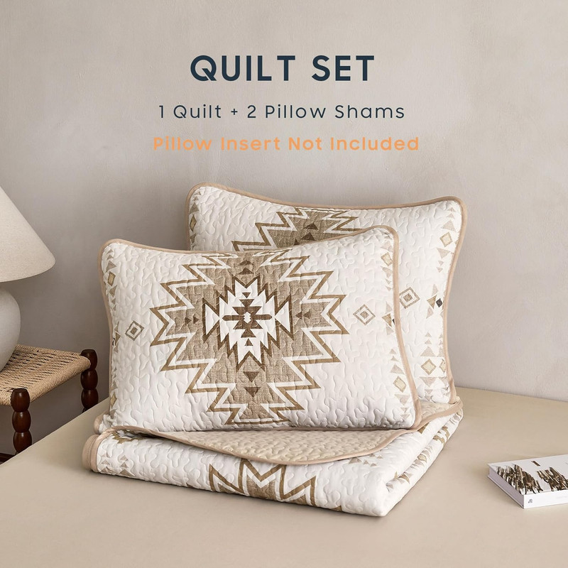 Rustic,Farmhouse Style/Aztec Geometric Patterned Bedspread Sets - GG Home gallery