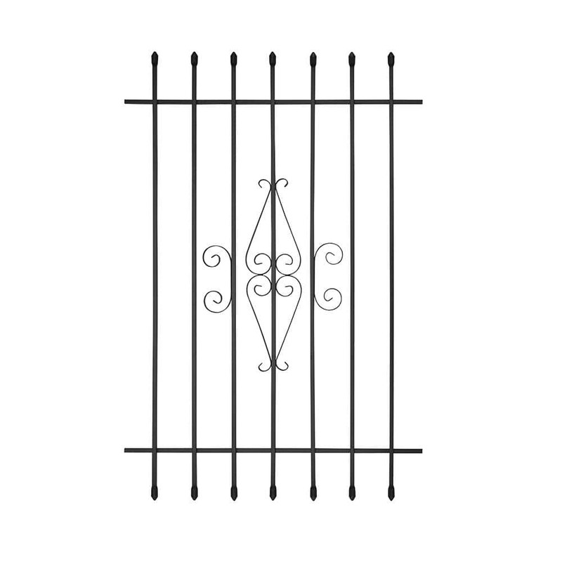 Window Guard 36X54 Inch Spear Point Bar Scroll Work Black Classic Elegant Style gallery