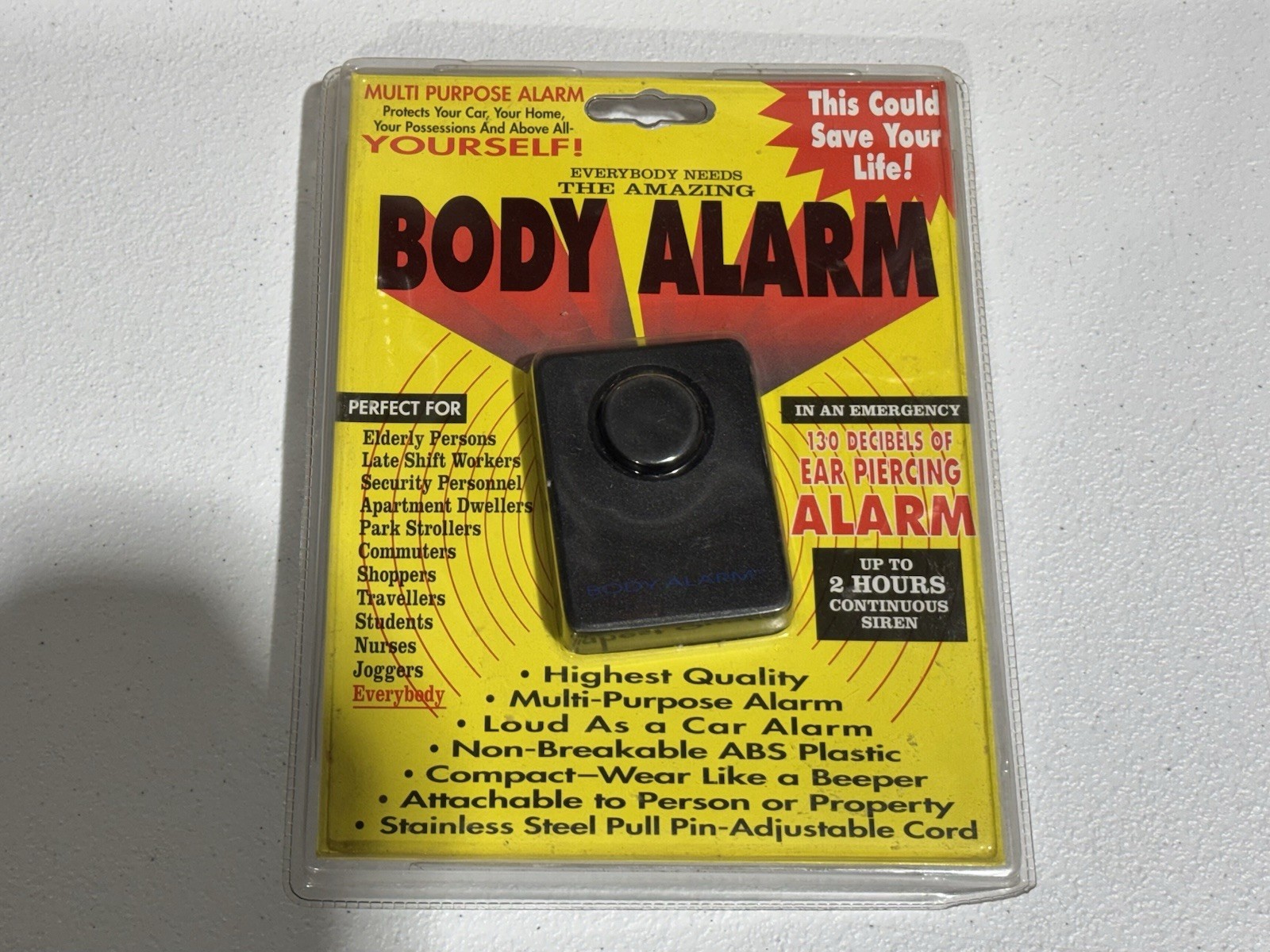 Body Alarm Personal Security Alarm, UP TO 2 HOURS CONTINUOUS SIREN gallery