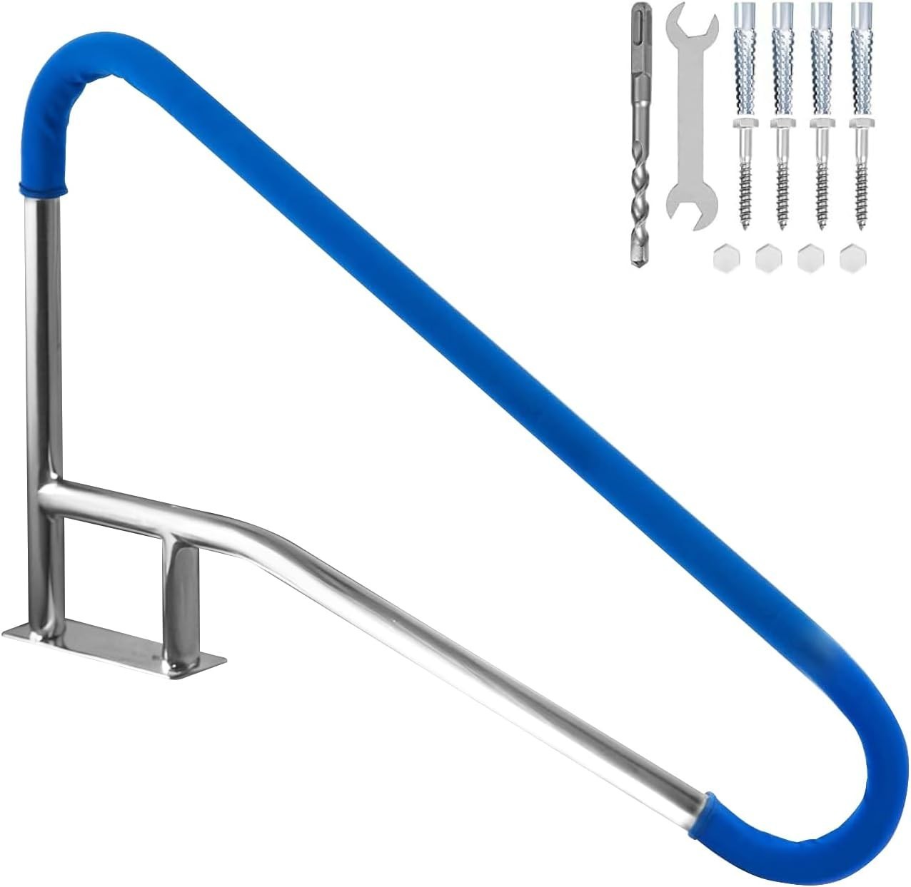 55"x 32" Pool Handrail 3-Bend, 304 Stainless Steel Swimming Pool Stair Rail gallery