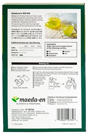 Maeda-En Japanese SEN-CHA Green Tea Sencha Tea Bags (2g x 10 bags) Made in Japan gallery