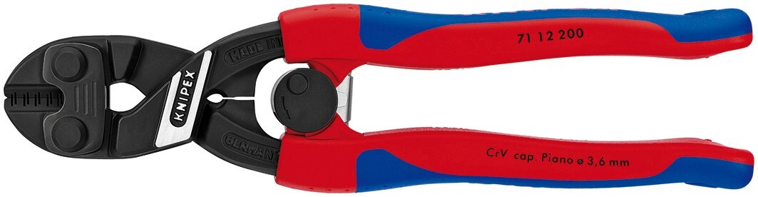 Knipex CoBalt® High Leverage Compact Bolt Cutters 8" 71 12 200 gallery