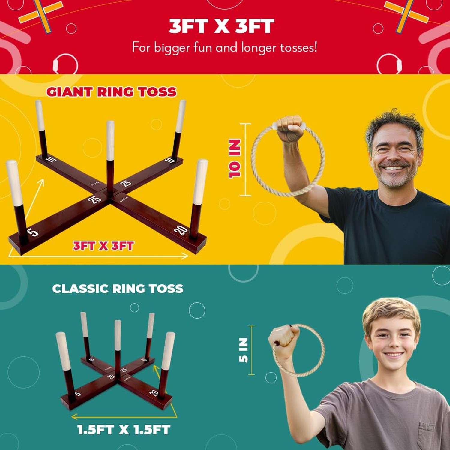 SWOOC Games - Rustic Ring Toss Game (All Weather) - Easy Setup & Extra Games ... gallery
