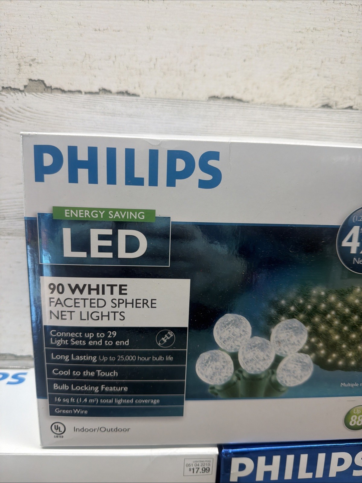 Philips Christmas Faceted LED Sphere Net White Lights 90 Count 3 Boxes New gallery