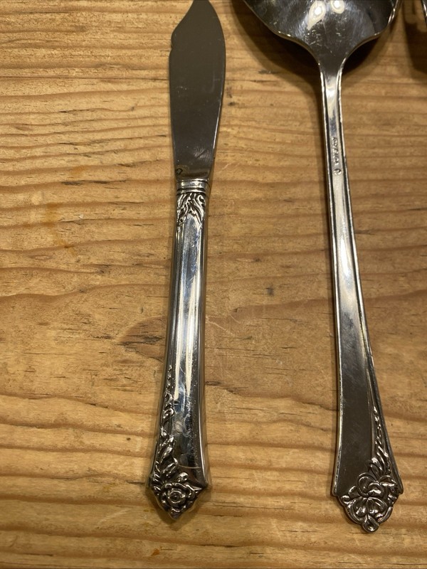 Damask Rose Stainless by Oneida Serving Spoon Fork Spreader Made in USA 3 gallery