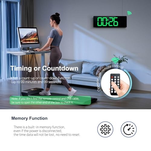 Digital Wall Clock Large Display 16", Digital Clock with 11 RGB Multicolor gallery