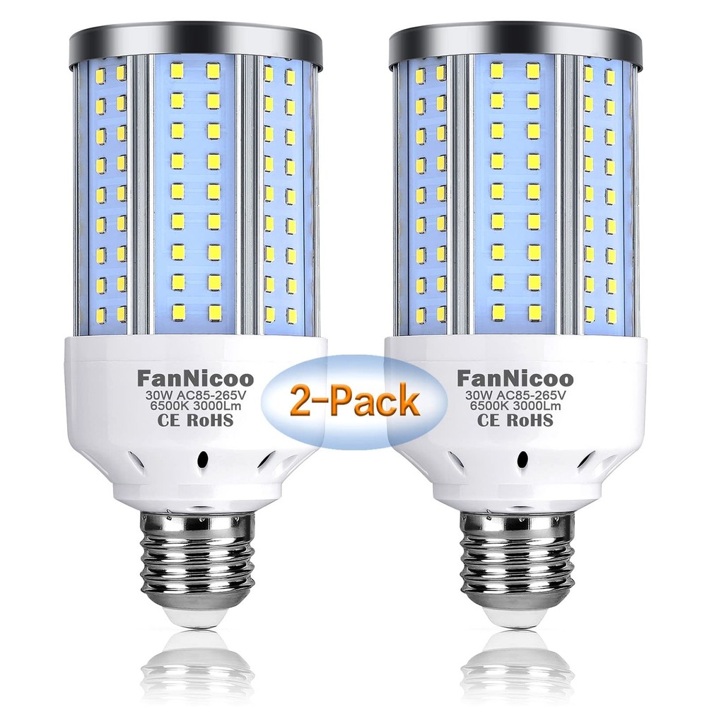 2pack 200w Equivalent Led Corn Light Bulb 3000 Lumen 6500k Cool White Daylight 3