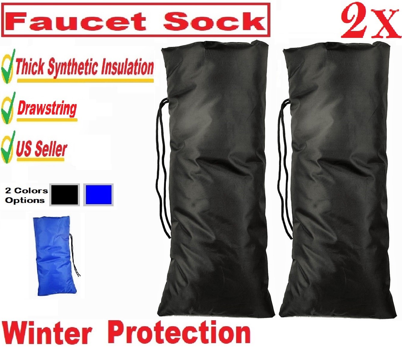 2x Long Water Faucet Thickened Cover Sock Winter Freeze Protection Waterproof gallery