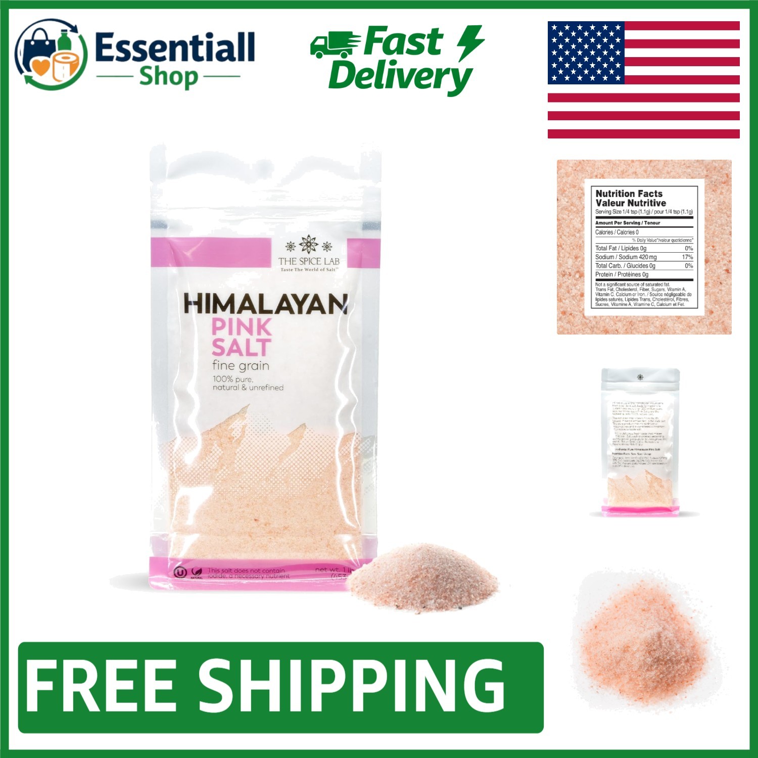 Mineral-Dense 1 lb Himalayan Pink Salt - Kosher & Non-GMO Cooking Essential gallery